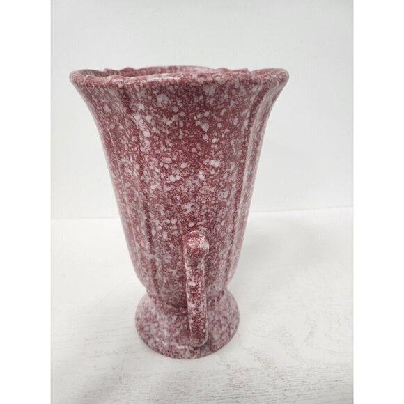 Vintage Robinson Ransbottom  USA Pottery Raspberry Red Speckled Victorian Vase - Picture 8 of 12